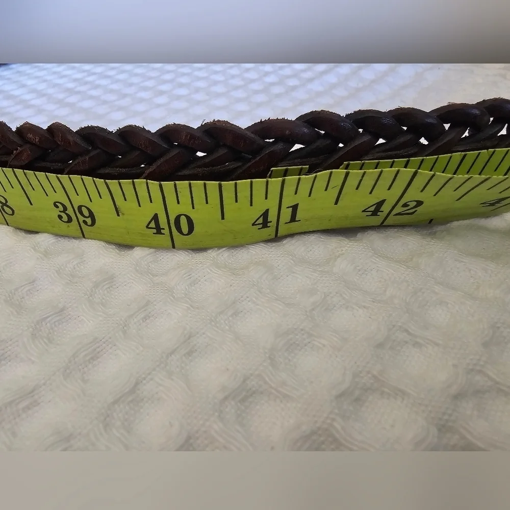 Coach Vintage Mahogany Braided Leather Dress Belt Size 38
